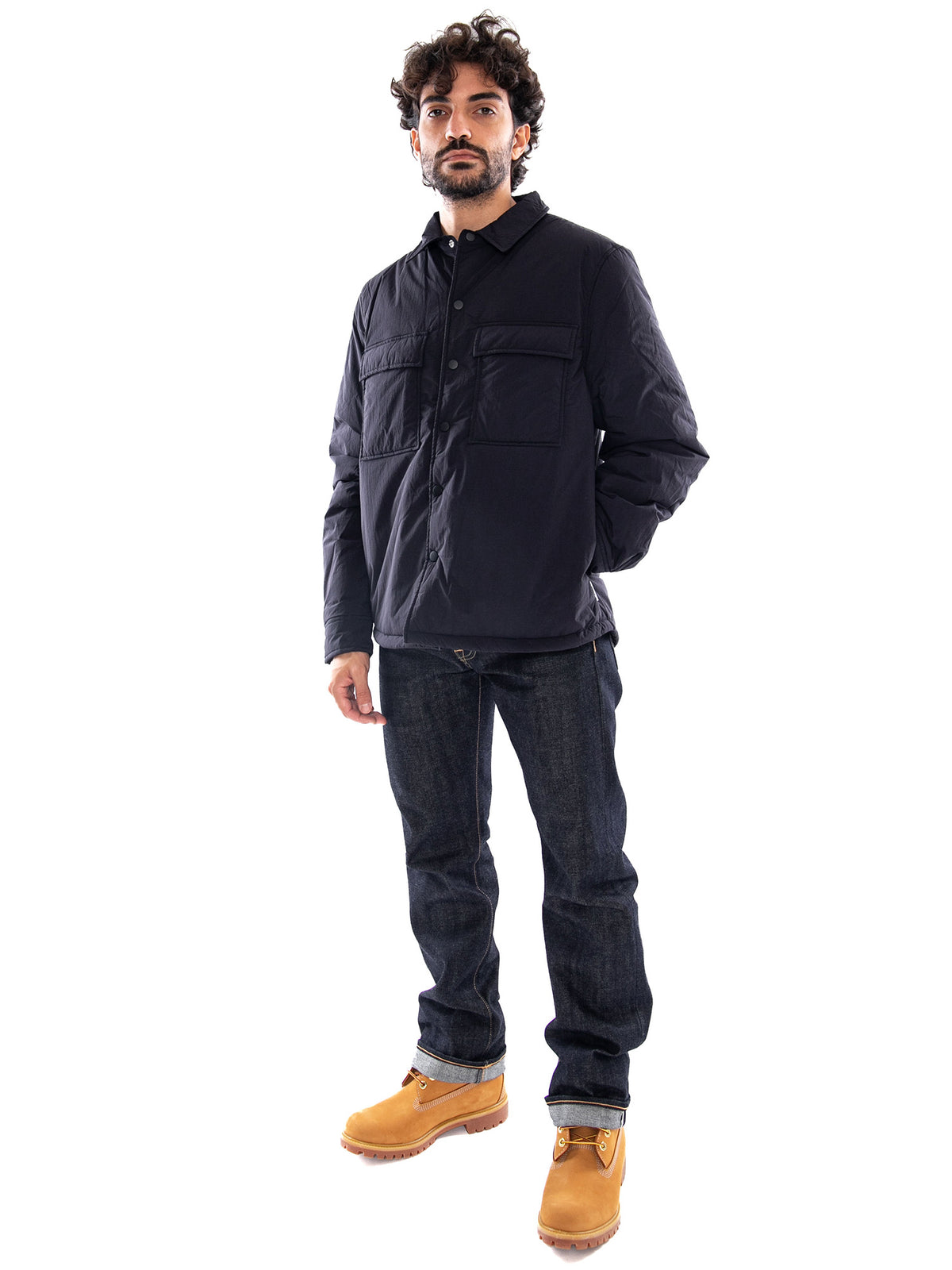Edwin Nest Padded Overshirt LS Dark Navy - Overshirt Uomo Blu Scuro I037336 1C.00 EDWIN 