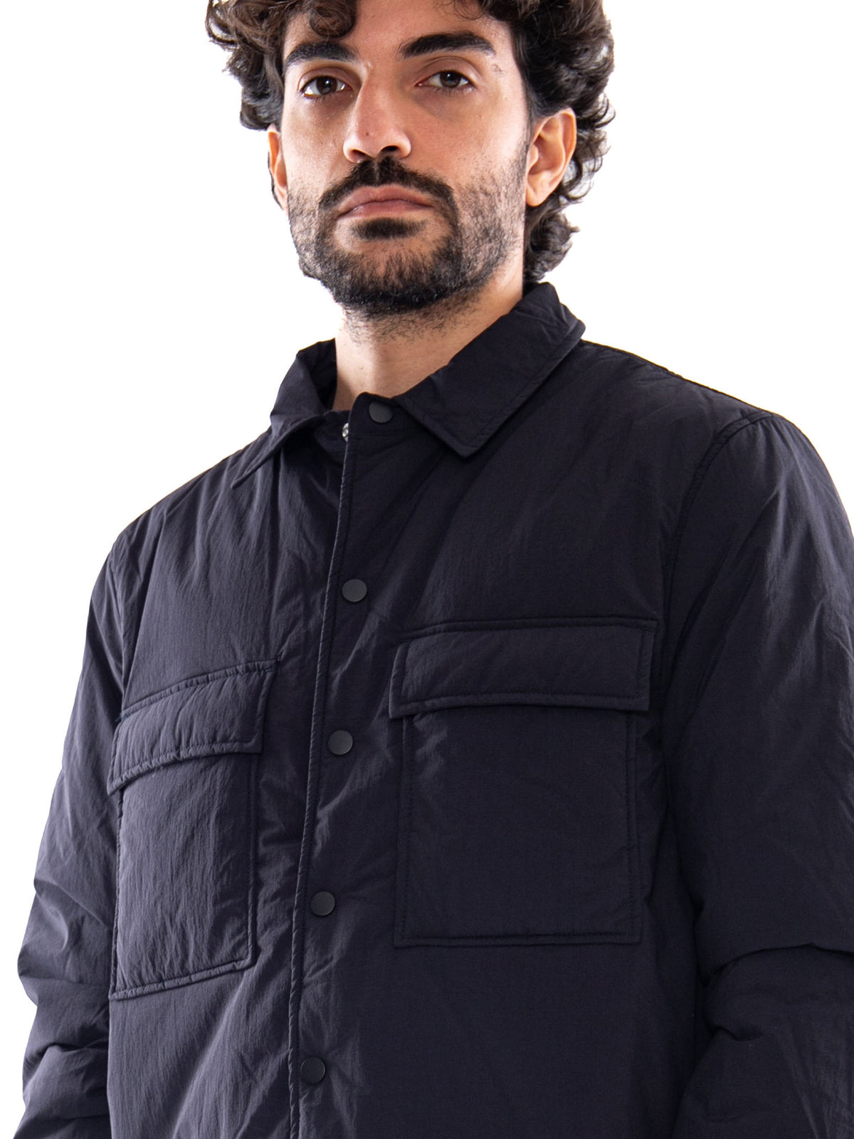 Edwin Nest Padded Overshirt LS Dark Navy - Overshirt Uomo Blu Scuro I037336 1C.00 EDWIN 