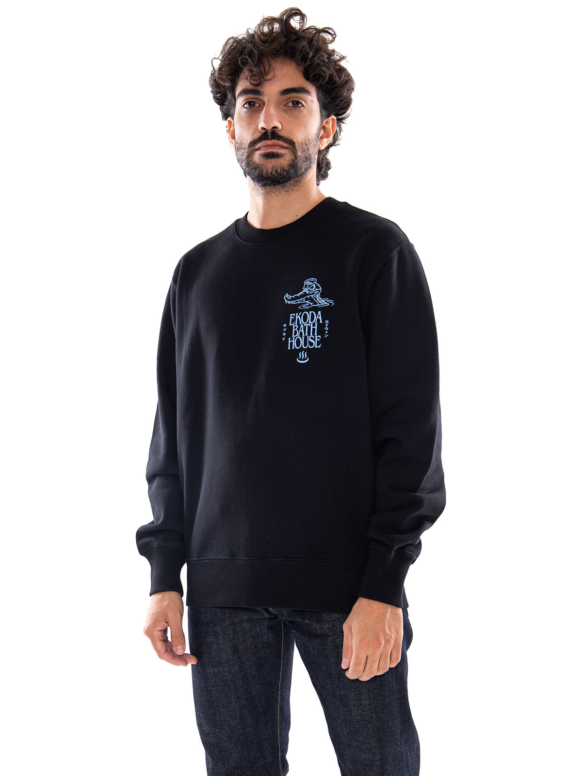 Edwin Ekoda Bath House Sweat Black - Felpa Uomo Nera I037413 89,67 EDWIN 