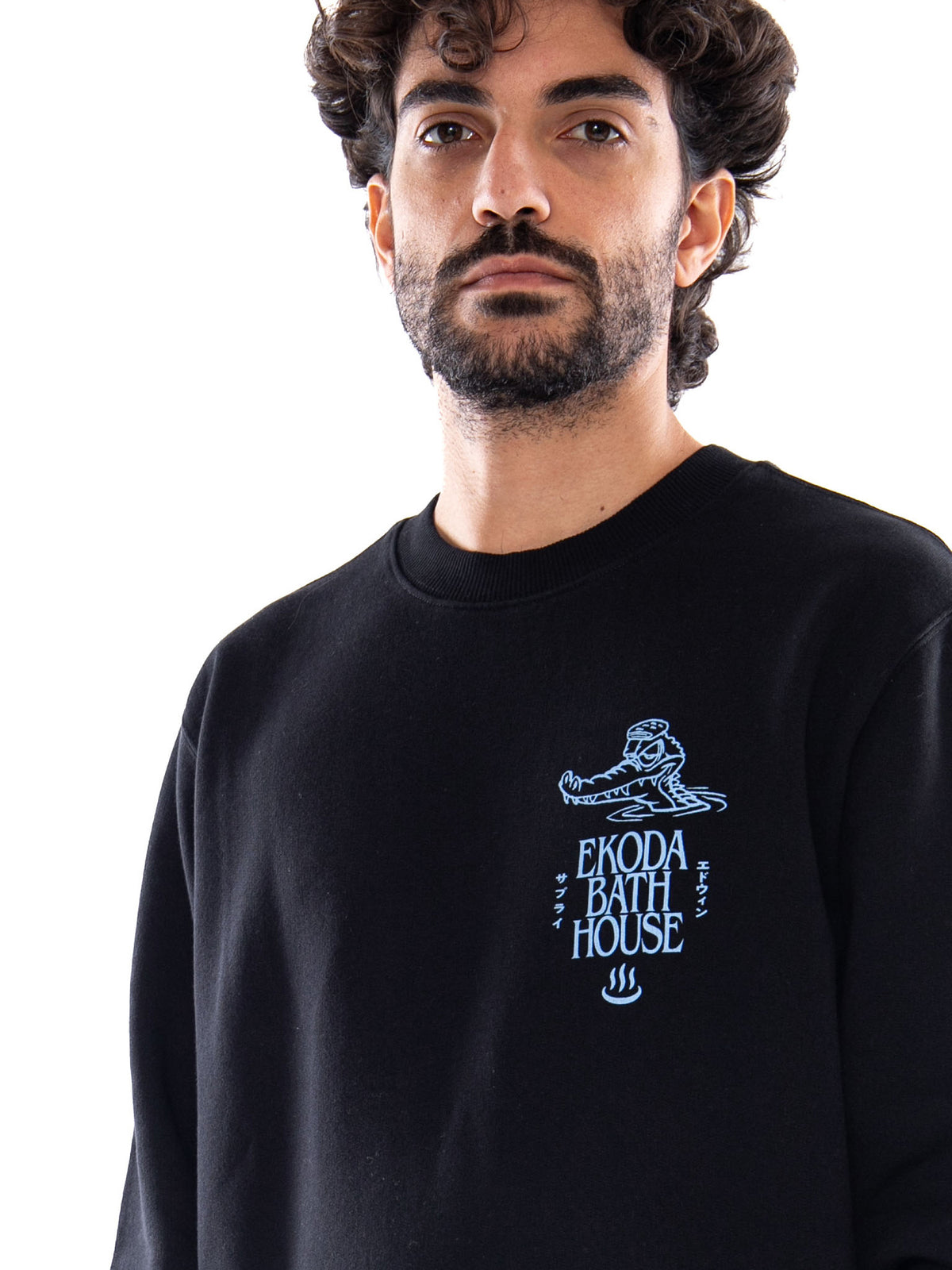 Edwin Ekoda Bath House Sweat Black - Felpa Uomo Nera I037413 89,67 EDWIN 