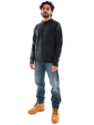 Elvine Assar_Ms Knit Grey Melange - Maglione Uomo Grigio Mélange 331707 212 ELVINE 