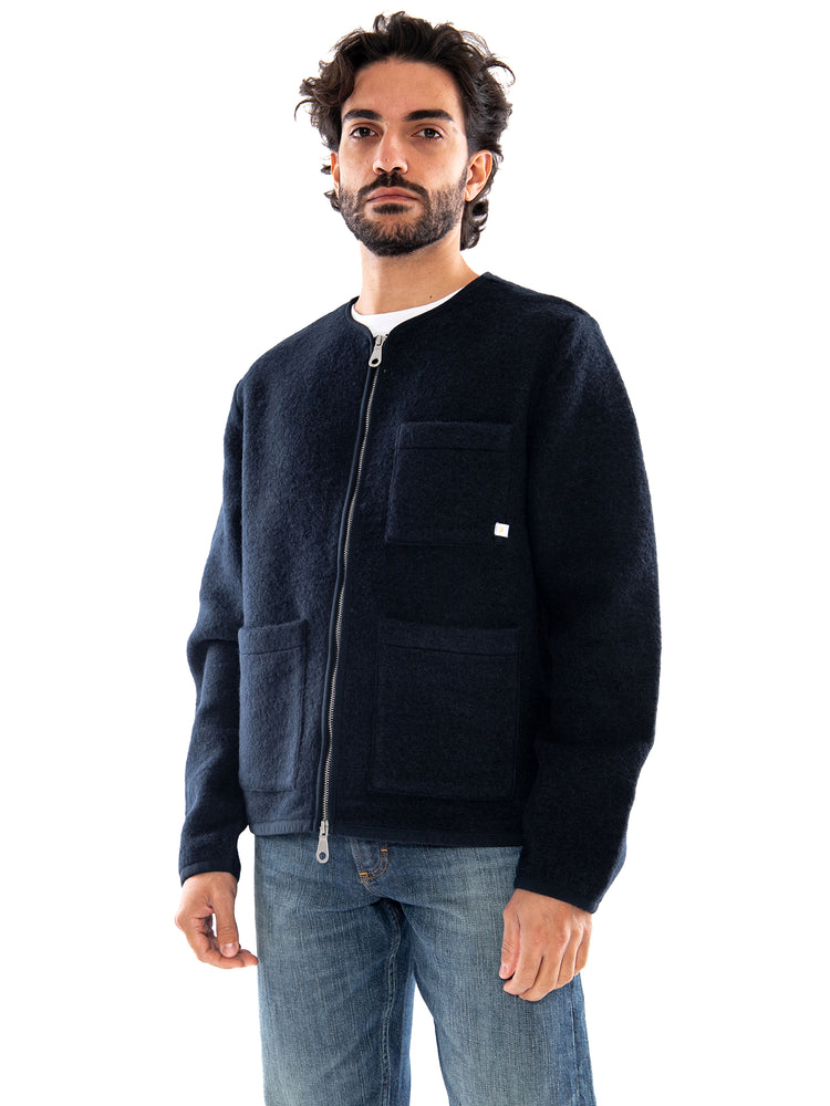 Farah Tucker Full Zip Sweat Navy - Felpa Uomo con Zip Intera Blu Navy<BR/><BR/> F4KFG024 NVY FARAH 