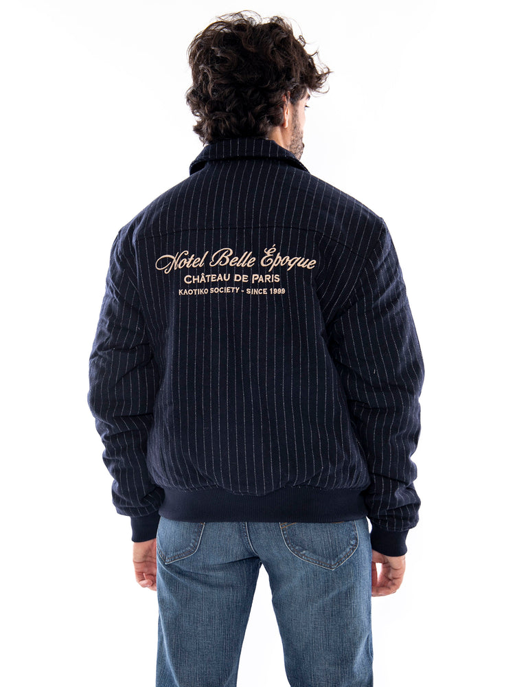 Kaotiko Belle Epoque Striped Jacket White/Navy - Giacca Uomo Bianca e Blu Navy a Righe AT002 E002 KAOTIKO 