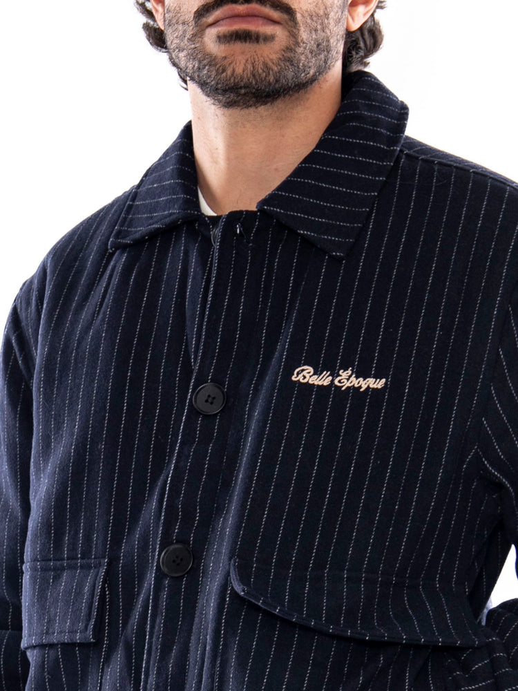 Kaotiko Belle Epoque Striped Jacket White/Navy - Giacca Uomo Bianca e Blu Navy a Righe AT002 E002 KAOTIKO 