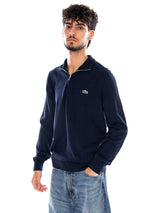 PULLOVER BLUE - Pull Col Montant avec Zip Homme Bleu Homme LACOSTE