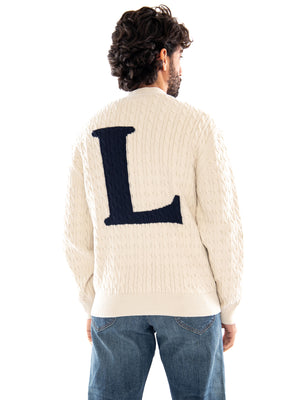 Lacoste Cabled Cardigan Beige - Cardigan Uomo in Maglia Intrecciata Beige AH8575 UN5 LACOSTE 