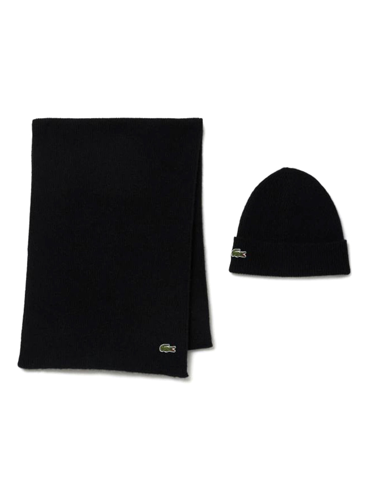 LACOSTE SET CAPPELLO SCIARPA BLACK - Set Cappellino a Cuffia e Sciarpa Nero RB5385 031 LACOSTE 