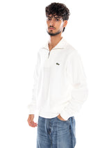 SWEATSHIRT WHITE - Sudadera con Cuello Alto y Cremallera Corta Hombre Blanca Hombre LACOSTE