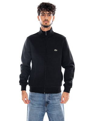 SWEATSHIRT BLACK - Felpa Full Zip Uomo Nera SH8870 031 LACOSTE 