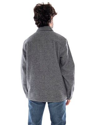 Lee Wool Overshirt Heather Grey - Camicia Overshirt Uomo Grigio Mélange 112386433 GRY LEE 
