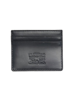LEVI'S® LEATHER CARD CASE CAVIAR LEATHER BLACK - Portafoglio in Pelle Nero 005H1 0001 LEVIS 