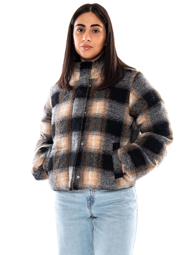 Levi's Brynn Crop Puffer Novelty Tessa Shadow Plaid Anthracite Night - Giubbotto Donna Multicolore 006RY 0002 LEVIS 