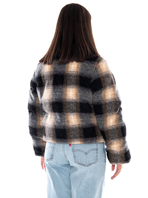 Levi's Brynn Crop Puffer Novelty Tessa Shadow Plaid Anthracite Night - Giubbotto Donna Multicolore 006RY 0002 LEVIS 