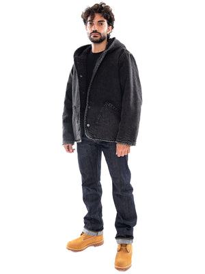 Levi's Deck Hoodie Sherpa Jacket A Night Outsider Reversible Black - Giacca con Cappuccio Uomo Reversibile Nera<BR/><BR/> 007S7 0000 LEVIS 