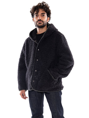 Levi's Deck Hoodie Sherpa Jacket A Night Outsider Reversible Black - Giacca con Cappuccio Uomo Reversibile Nera<BR/><BR/> 007S7 0000 LEVIS 
