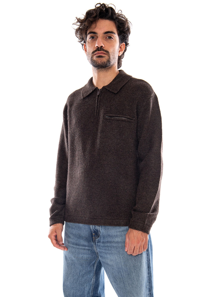 BOULDER QUARTER ZIP NAVY HTR NOVELTY STI - Maglione Polo Uomo Marrone 007W2 0001 LEVIS 