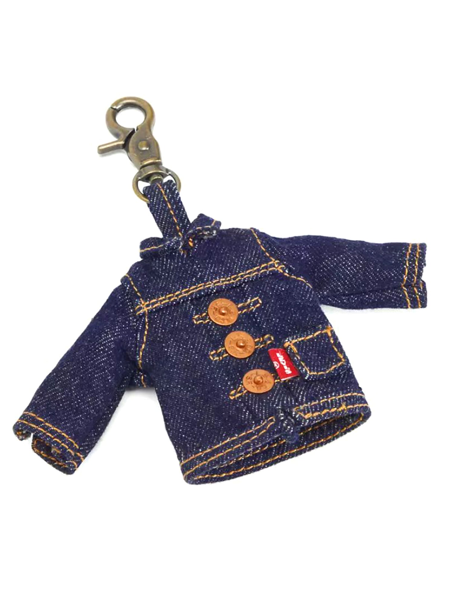 LEVI'S® MINI TRUCKER CHARM OCEAN INDIGO WASH - Portachiavi Denim Jeans Blu 0080B 0000 LEVIS 
