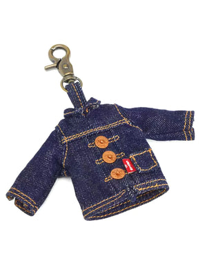 LEVI'S® MINI TRUCKER CHARM OCEAN INDIGO WASH - Portachiavi Denim Jeans Blu 0080B 0000 LEVIS 