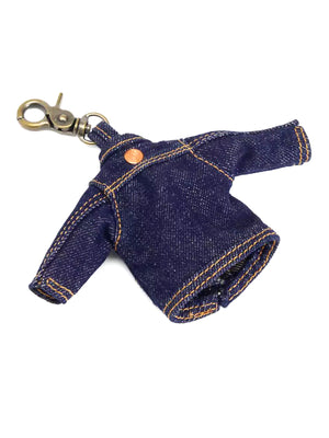 LEVI'S® MINI TRUCKER CHARM OCEAN INDIGO WASH - Portachiavi Denim Jeans Blu 0080B 0000 LEVIS 