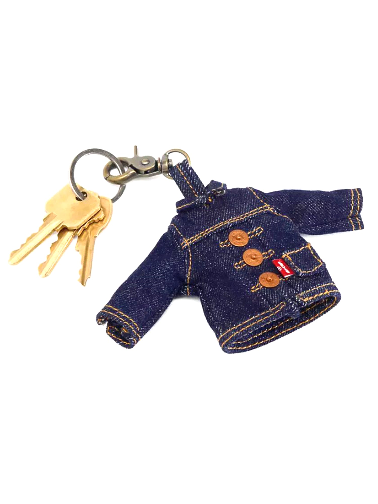 LEVI'S® MINI TRUCKER CHARM OCEAN INDIGO WASH - Portachiavi Denim Jeans Blu 0080B 0000 LEVIS 