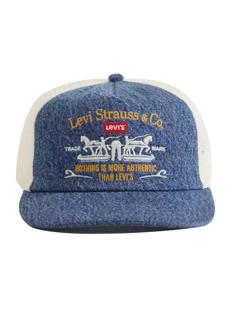 LEVI'S® SADDLEMAN TRUCKER OCEAN INDIGO WASH 5 OP GRAPHIC 1 - Medium Wash - Cappellino con Visiera Blu 0080X 0002 LEVIS 