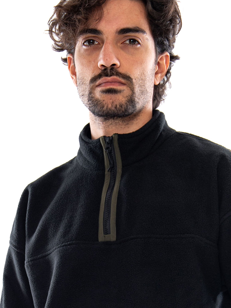 REDWOOD QUARTER ZIP JET BLACK - Felpa con Collo Medio e Zip Corta Uomo Nera 0084M 0000 LEVIS 