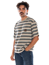 CARHARTT WIP SS WORKWEAR PKT TEE PORTER STRIPE MEDIUM - Men's Crewneck T-Shirt Multicolour Men's LEVIS