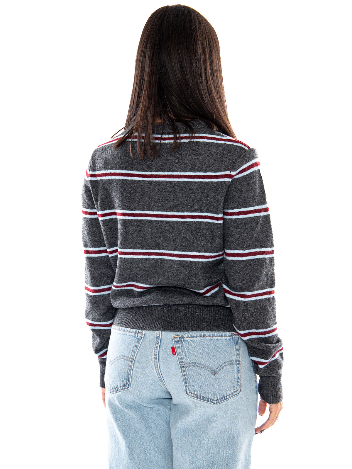 Levi's Claire Cardigan Devin Stripe Heather Grey - Cardigan Donna Grigio Mélange a Righe 008SF 0004 LEVIS 