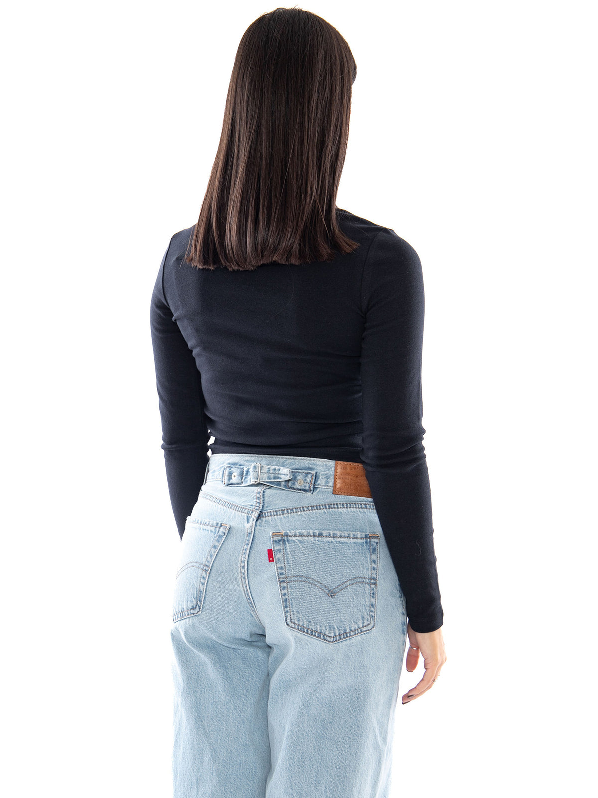 Levi's Essential Baby LS Anthracite Night - Maglia Donna a Maniche Lunghe Nera 008SS 0005 LEVIS 
