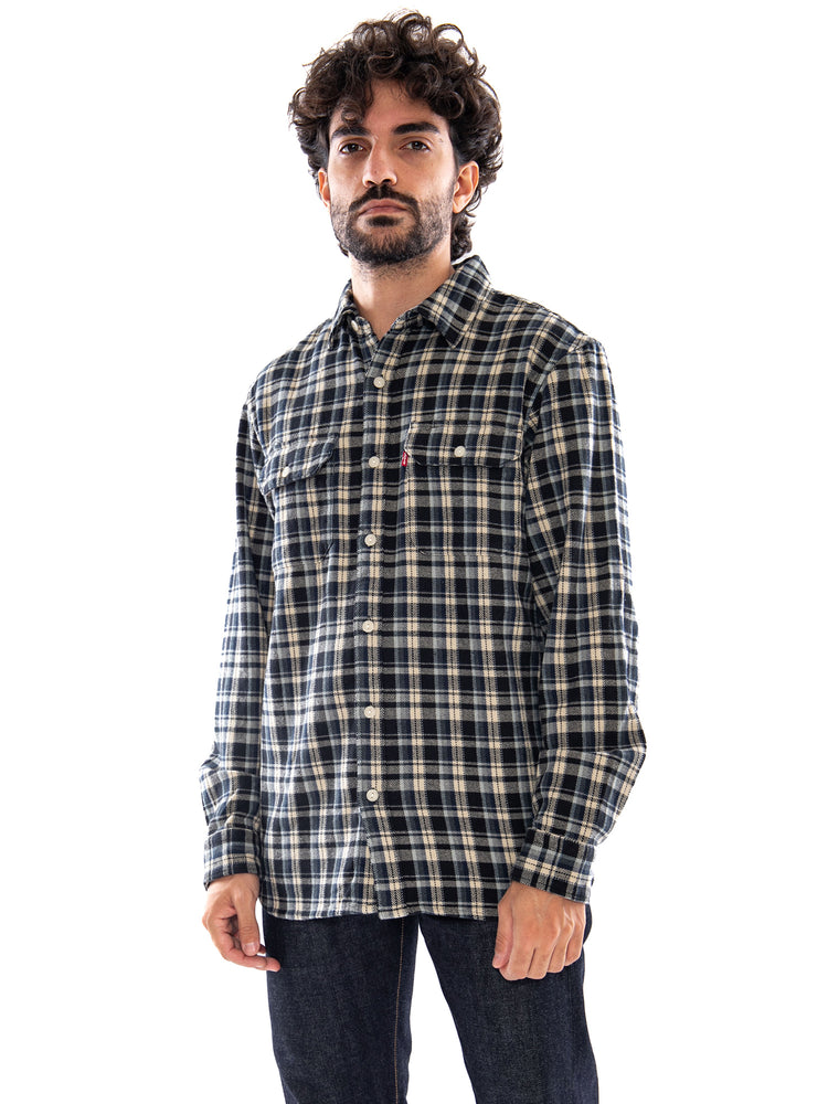 Levi's Jackson Worker Birk Plaid Jet Black Plaid - Camicia Uomo Blu<BR/><BR/> 19573 0308 LEVIS 