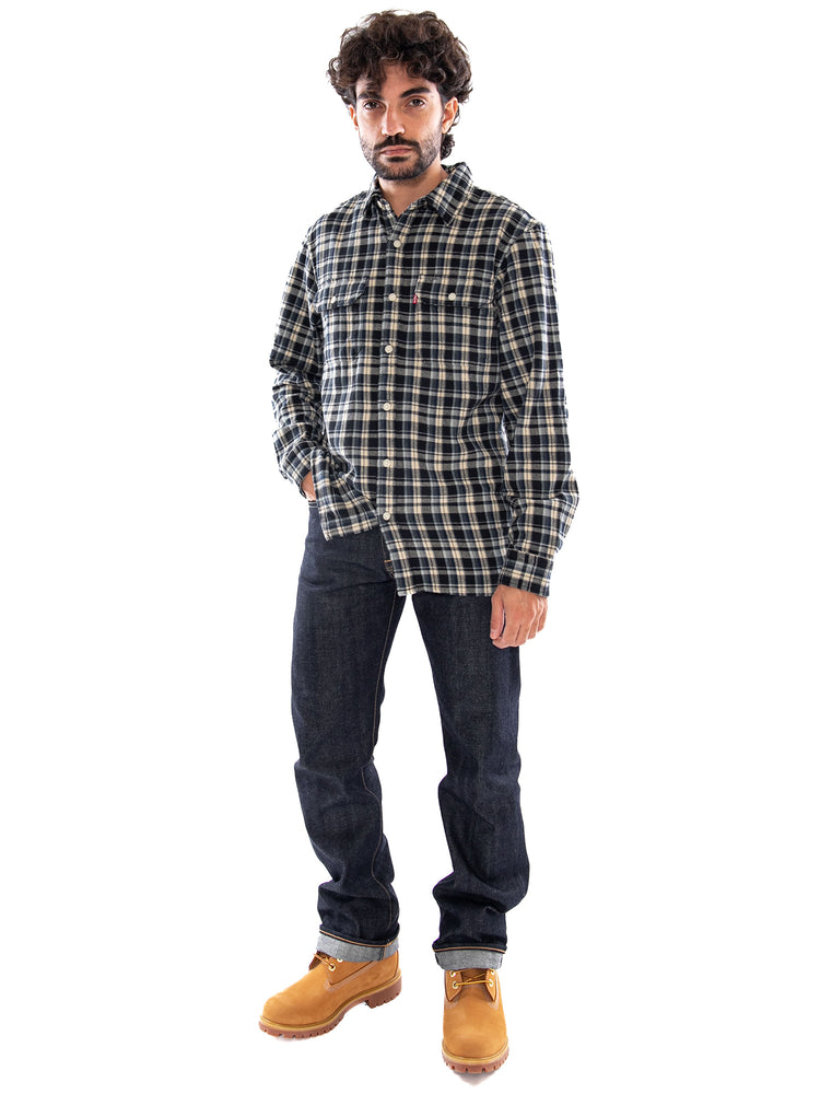Levi's Jackson Worker Birk Plaid Jet Black Plaid - Camicia Uomo Blu<BR/><BR/> 19573 0308 LEVIS 