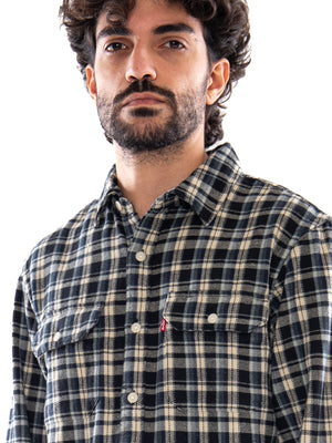 Levi's Jackson Worker Birk Plaid Jet Black Plaid - Camicia Uomo Blu<BR/><BR/> 19573 0308 LEVIS 