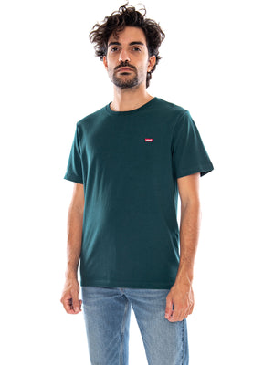 S/S Original HM Tee Jen Stripe Maitake BR Dark Indigo - Maglietta Girocollo Uomo Verde 56605 0140 LEVIS 