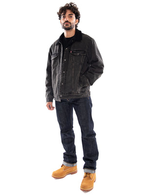 Levi's Relaxed Fit Sherpa Trucker Cali Chocolate - Giacca Uomo Marrone<BR/><BR/> A5784 0048 LEVIS 