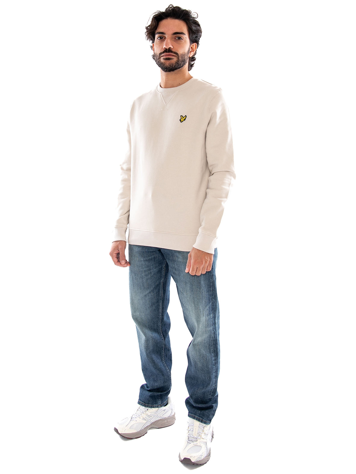Lyle & Scott Crew Neck Brushback Sweatshirt Cove - Felpa Girocollo Uomo Beige Chiaro ML1131V W870 LYLE & SCOTT 