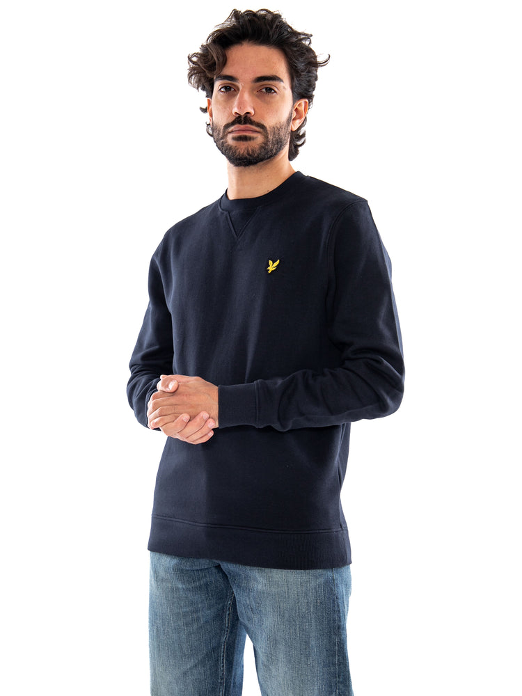 Lyle & Scott Crew Neck Brushback Sweatshirt Dark Navy - Felpa Girocollo Uomo Blu Navy<BR/><BR/> ML1131V Z271 LYLE & SCOTT 