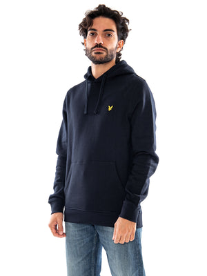 Brushed Back Hoodie Sweatshirt Dark Navy - Felpa con Cappuccio Uomo Blu ML1139V Z271 LYLE & SCOTT 