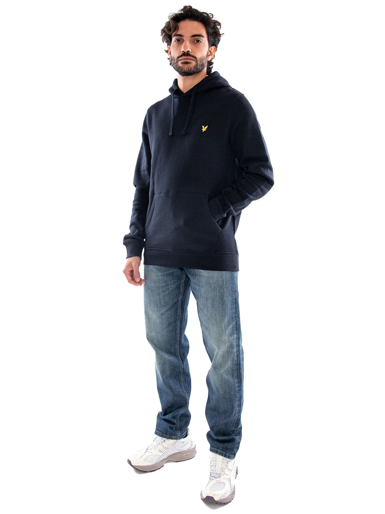 Brushed Back Hoodie Sweatshirt Dark Navy - Felpa con Cappuccio Uomo Blu ML1139V Z271 LYLE & SCOTT 