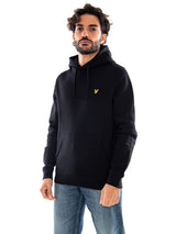 Lyle & Scott Brushed Back Hoodie Sweatshirt Jet Black - Men's Black Hooded Sweatshirt LYLE & SCOTT
