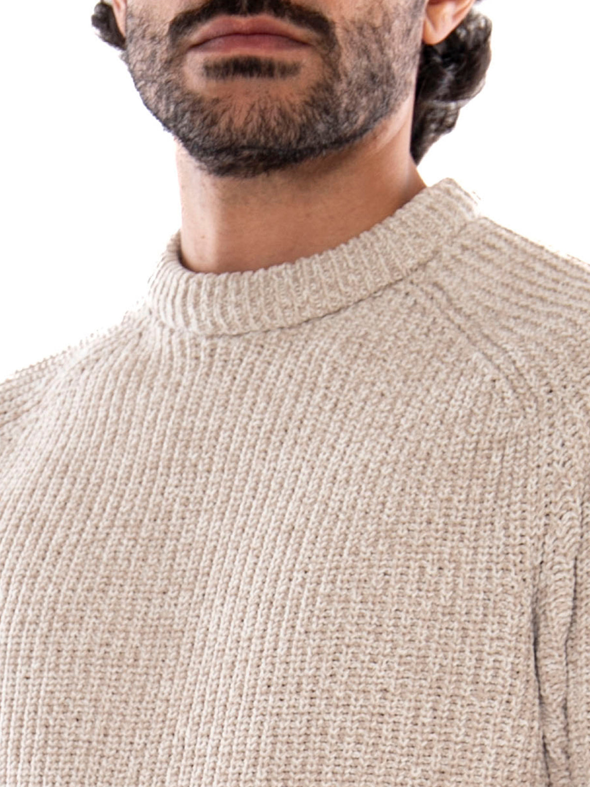 Only & Sons Onsj oin RLX LS Raglan Knit Silver Lining Egret - Maglia Uomo Grigia e Panna<BR/><BR/> 22034670 4802041 ONLY & SONS 