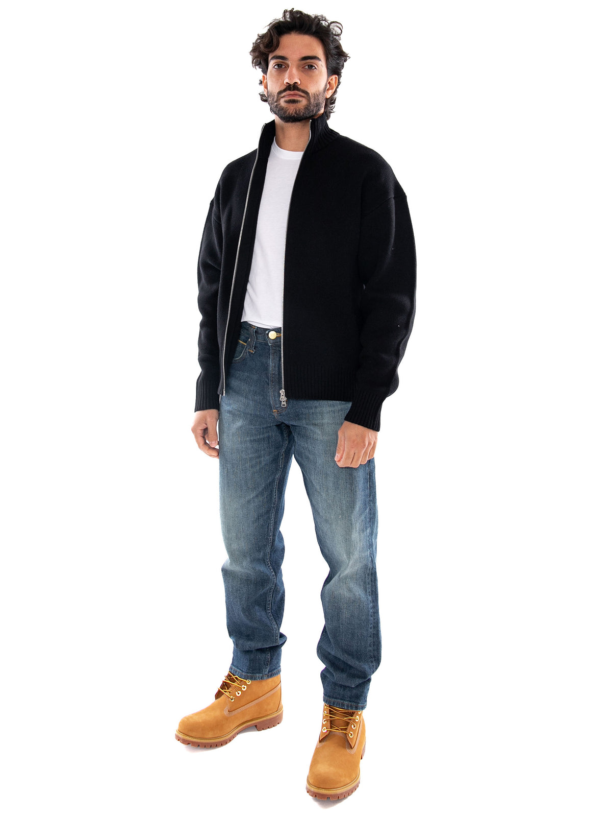 Only & Sons ONSBLAKE DS High Neck Cardigan Knit NOOS Black - Cardigan Uomo in Maglia a Collo Alto Nero 22035808 4857315 ONLY & SONS 