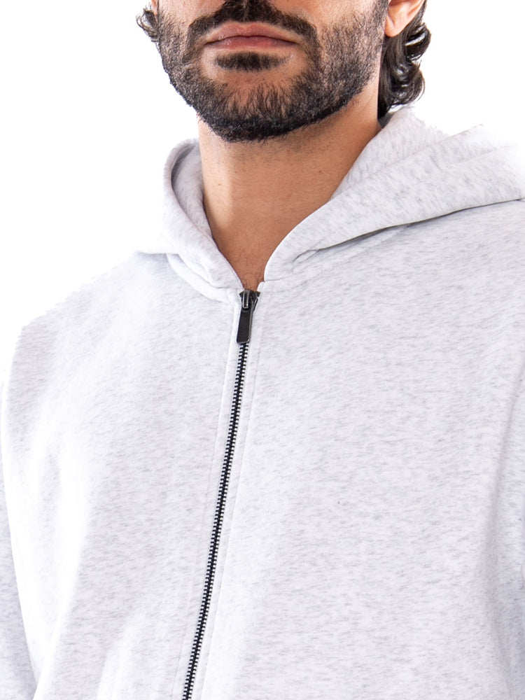 Only & Sons ONSCERES OVZ Zip Hoodie Sweat NOOS Super Light Grey Melange - Felpa Uomo con Cappuccio e Zip Grigio Chiaro Mélange 22038675 5026121 ONLY & SONS 