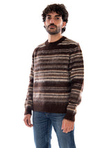 Only & Sons Onsaiden RLX LS Crew Knit Coffee Bean Silver Lining - Men's Brown and Grey Crew Knit Top Men ONLY & SONS
