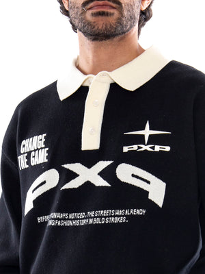 PXP Pulls Black - Maglia Polo Uomo Nera 2661014 BKCC PXP 