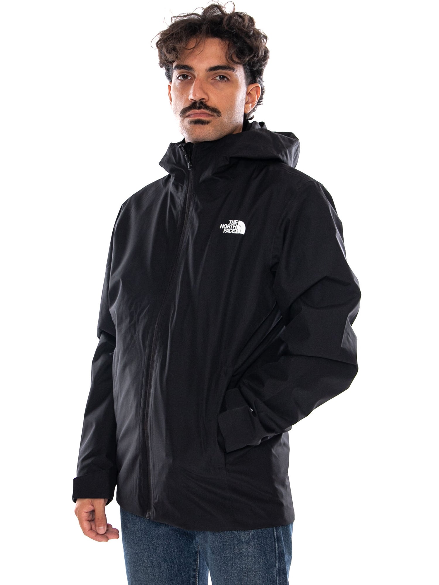 THE NORTH FACE M QUEST TRICLIMATE TNF BLACK - Giacca con Cappuccio e Zip Uomo Nera NF0A8G0S JK31 THE NORTH FACE 