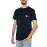 TJM SLIM SIGN CHEST SS TEE EXT DARK NIGHT NAVY - Crewneck T-Shirt Men Navy Blue TOMMY HILFIGER