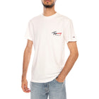 TJM SLIM SIGN CHEST SS TEE EXT ANCIENT WHITE - Maglietta Girocollo Uomo Bianca DM0DM22538 YBH TOMMY HILFIGER 