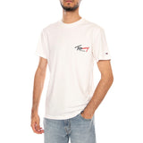 TJM SLIM SIGN CHEST SS TEE EXT ANCIENT WHITE - Crewneck T-Shirt Men White Men TOMMY HILFIGER