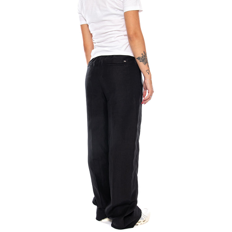 SUMMER LYOCELL LOOSE STR PANT BLACK - Pantaloni Donna Neri WW0WW50077 BDS TOMMY HILFIGER 