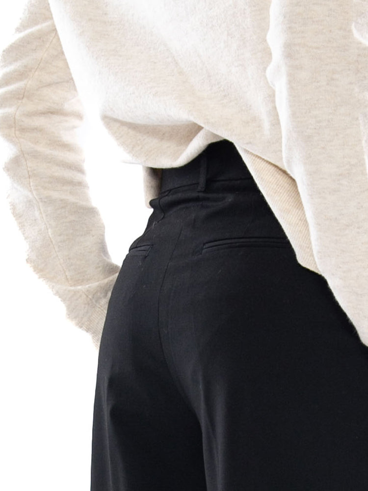 Tommy Hilfiger Viscose Blend Wide Leg Black - Pantaloni Donna Neri a Gamba Larga WW0WW51898 BDS TOMMY HILFIGER 
